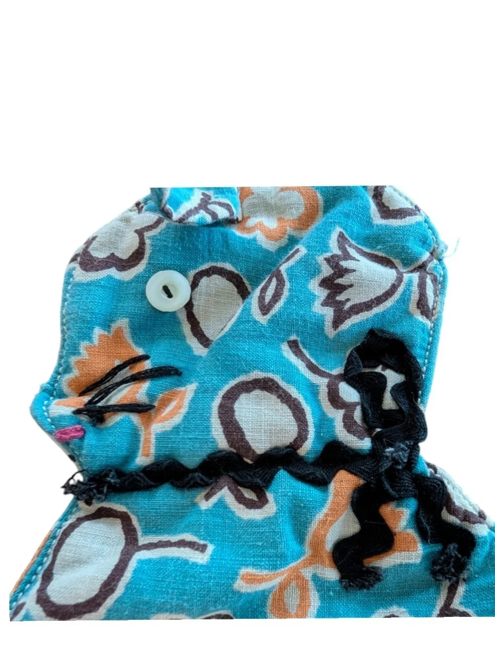 Vintage Fabric Cat Hot Pad / Trivet